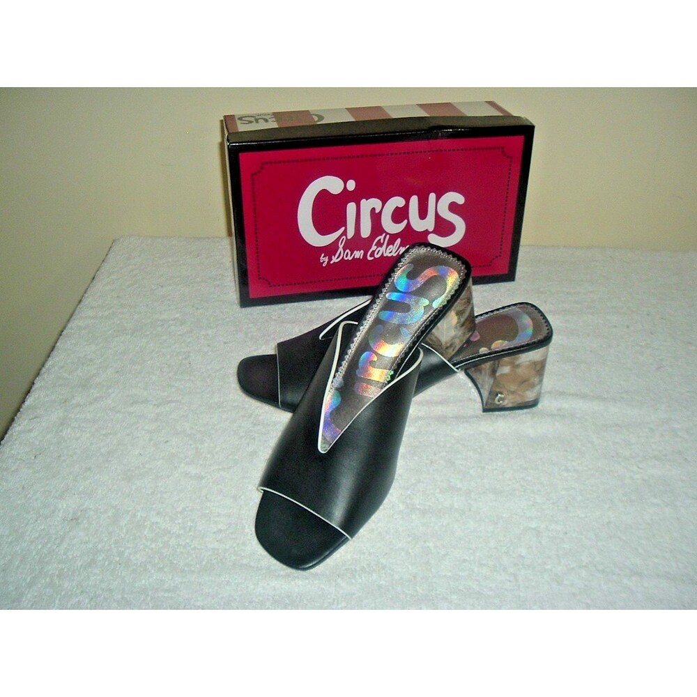 New in Box Circus by Sam Edelman Block Heel Open Toe Shoes Fairmont Black Sz 10